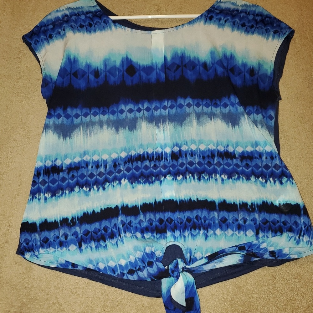 Blue and white blouse